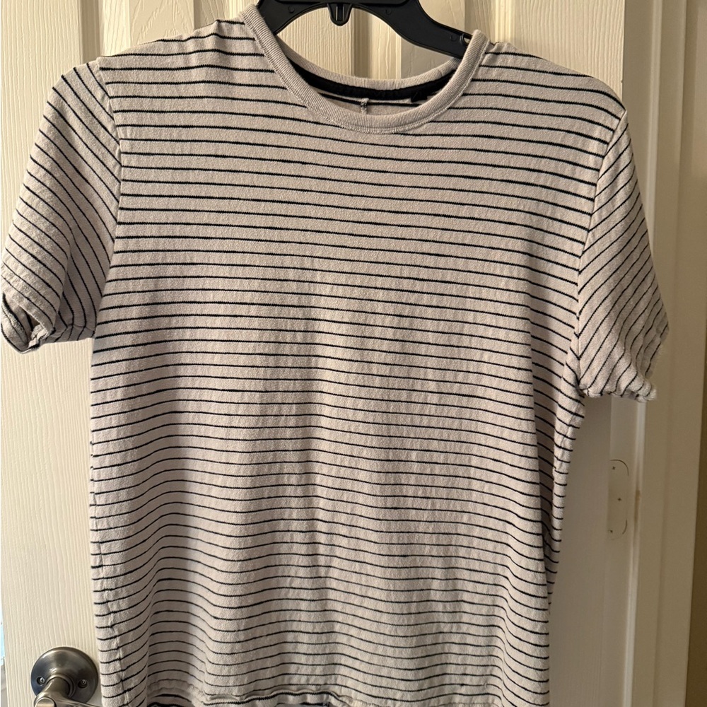 Rag and Bone Beige/Black Striped Tee
